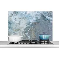KitchenYeah Spatscherm keuken 100x65 cm - Kookplaat achterwand Steen - Roest print - Vintage - Muurbeschermer - Spatwand fornuis - Hoogwaardig aluminium
