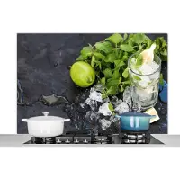 KitchenYeah Spatscherm keuken 120x80 cm - Kookplaat achterwand Cocktail - Mojito - Ijsblokjes - Muurbeschermer - Spatwand fornuis - Hoogwaardig aluminium