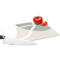 KitchenYeah Glazen Snijplank - 28x20 - Minimalisme - Pastel - Design - Snijplanken Glas