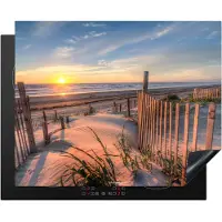 KitchenYeah Inductie beschermer 65x52 cm - Strand - Natuur - Zonsondergang - Kookplaataccessoires - Afdekplaat voor kookplaat - Inductieplaat mat - Afdekmat voor inductiekookplaat - Keuken decoratie