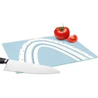 KitchenYeah Glazen Snijplank - 28x20 - Regenboog - Abstract - Pastel - Snijplanken Glas
