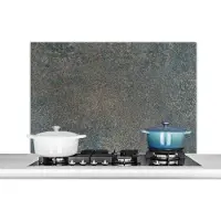 KitchenYeah Spatscherm keuken 100x65 cm - Kookplaat achterwand Steen - Beton print - grijs - Vintage - Muurbeschermer - Spatwand fornuis - Hoogwaardig aluminium