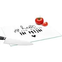 KitchenYeah Glazen Snijplank - 39x28 - Quotes - Jij hebt een plekje in mijn hart - Spreuken - Snijplanken Glas