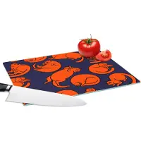 KitchenYeah Glazen Snijplank - 28x20 - Slapen - Kat - Patronen - Snijplanken Glas