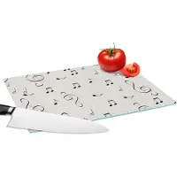 KitchenYeah Glazen Snijplank - 28x20 - Bladmuziek - Patronen - Muziek - Snijplanken Glas