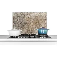 KitchenYeah Spatscherm keuken 60x40 cm - Kookplaat achterwand Beton - Roest print - Industrieel - Muurbeschermer - Spatwand fornuis - Hoogwaardig aluminium