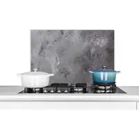KitchenYeah Spatscherm keuken 70x50 cm - Kookplaat achterwand Beton - Grijs - Retro - Muurbeschermer - Spatwand fornuis - Hoogwaardig aluminium