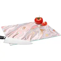 KitchenYeah Glazen Snijplank - 39x28 - Marmer - Pastel - Abstract - Patronen - Snijplanken Glas