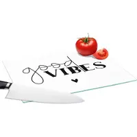 KitchenYeah Glazen Snijplank - 28x20 - Quotes - Spreuken - Good vibes - Snijplanken Glas
