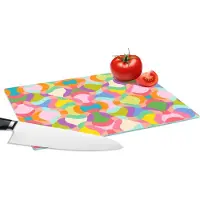 KitchenYeah Glazen Snijplank - 28x20 - Design - Abstract - Kleuren - Retro - Snijplanken Glas