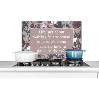 KitchenYeah Spatscherm keuken 70x50 cm - Kookplaat achterwand Quotes - Bloemen - Lente - Muurbeschermer - Spatwand fornuis - Hoogwaardig aluminium