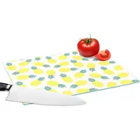 KitchenYeah Glazen Snijplank - 28x20 - Zomer - Tropisch - Design - Ananas - Snijplanken Glas