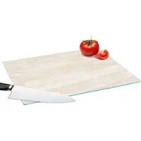 KitchenYeah Glazen Snijplank - 39x28 - Marmer - Kalk - Zand - Textuur - Snijplanken Glas