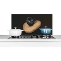 KitchenYeah Spatscherm keuken 80x40 cm - Kookplaat achterwand Hond - Kunst - Dierenkop - Muurbeschermer - Spatwand fornuis - Hoogwaardig aluminium