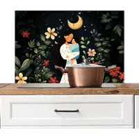 KitchenYeah Spatscherm keuken 80x55 cm - Kookplaat achterwand Moeder - Kind - Kleurrijk - Bloemen - Muurbeschermer - Spatwand fornuis - Hoogwaardig aluminium
