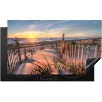 KitchenYeah Inductie beschermer 90x52 cm - Strand - Natuur - Zonsondergang - Kookplaataccessoires - Afdekplaat voor kookplaat - Inductieplaat mat - Afdekmat voor inductiekookplaat - Keuken decoratie