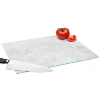 KitchenYeah Glazen Snijplank - 39x28 - Marmer - Textuur - Grijs - Marmerlook - Snijplanken Glas