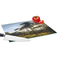 KitchenYeah Glazen Snijplank - 39x28 - Italiaans landschap met parasoldennen - Kunst - Oude meesters - Snijplanken Glas
