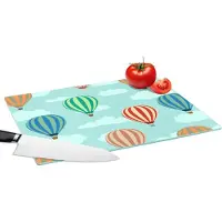 KitchenYeah Glazen Snijplank - 39x28 - Patronen - Lucht - Luchtballon - Snijplanken Glas
