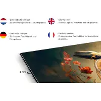 KitchenYeah Spatscherm keuken 120x80 cm - Kookplaat achterwand Uil - Vogel - Bloemen - Planten - Botanisch - Muurbeschermer - Spatwand fornuis - Hoogwaardig aluminium