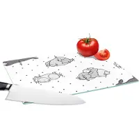 KitchenYeah Glazen Snijplank - 28x20 - Konijnen - Dieren - Slaap - Kinderen - Patronen - Snijplanken Glas