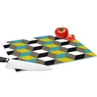 KitchenYeah Glazen Snijplank - 39x28 - Blokken - Patronen - 3D - Snijplanken Glas