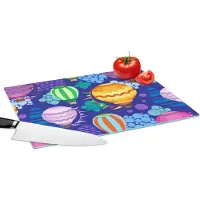 KitchenYeah Glazen Snijplank - 39x28 - Luchtballon - Regenboog - Patronen - Kinderen - Abstract - Snijplanken Glas