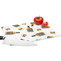KitchenYeah Glazen Snijplank - 28x20 - Whiskey - Glas - Design - Snijplanken Glas