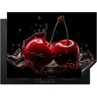 KitchenYeah Inductie beschermer 70x52 cm - Kersen - Fruit - Water - Kookplaataccessoires - Afdekplaat voor kookplaat - Inductieplaat mat - Afdekmat voor inductiekookplaat - Keuken decoratie