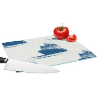 KitchenYeah Glazen Snijplank - 28x20 - Patronen - Water - Boot - Snijplanken Glas