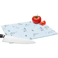 KitchenYeah Glazen Snijplank - 28x20 - Patroon - Bloemen - Versiering - Snijplanken Glas