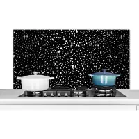 KitchenYeah Spatscherm keuken - Patroon - Zwart - Zilver - Keuken - Achterwand - Stippen - Spatwand - Spatscherm - 120x60 cm