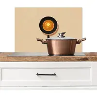 KitchenYeah Spatscherm keuken 60x40 cm - Kookplaat achterwand Pannenkoek - Koekenpan - Boter - Minimalistisch - Muurbeschermer - Spatwand fornuis - Hoogwaardig aluminium