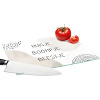 KitchenYeah Glazen Snijplank - 28x20 - Huis - Pastel - Spreuken - Snijplanken Glas