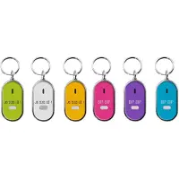 Home Deco Factory Terugfluitende sleutelhanger - 6x - LED lampje - fluitend - incl. batterij