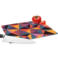 KitchenYeah Glazen Snijplank - 28x20 - Geometrie - 3D - Driehoek - Patronen - Snijplanken Glas