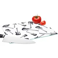 KitchenYeah Glazen Snijplank - 28x20 - Tiener - Gitaar - Muziek - Patronen - Snijplanken Glas