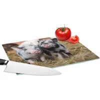 KitchenYeah Glazen Snijplank - 28x20 - Varken - Dieren - Varkentje - Snijplanken Glas