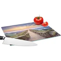 KitchenYeah Glazen Snijplank - 28x20 - Bergen - Natuur - Pad - Snijplanken Glas