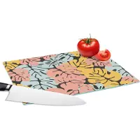 KitchenYeah Glazen Snijplank - 28x20 - Monstera - Hawaii - Design - Pastel - Snijplanken Glas