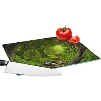 KitchenYeah Glazen Snijplank - 28x20 - Jungle - Groen - Natuur - Tropisch - Planten - Snijplanken Glas
