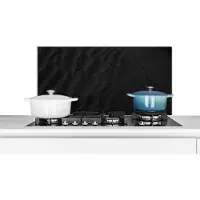 KitchenYeah Spatscherm keuken 80x40 cm - Kookplaat achterwand Zand - Zwart - Wit - Strand - Muurbeschermer - Spatwand fornuis - Hoogwaardig aluminium