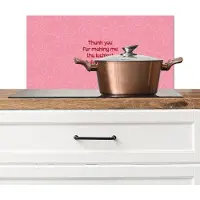 KitchenYeah Spatscherm keuken 60x30 cm - Kookplaat achterwand Tekst - Rood - Moederdag - Muurbeschermer - Spatwand fornuis - Hoogwaardig aluminium