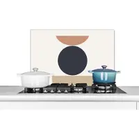 KitchenYeah Spatscherm keuken 70x50 cm - Kookplaat achterwand Cirkel - Geometrische figuren - Abstract - Muurbeschermer - Spatwand fornuis - Hoogwaardig aluminium