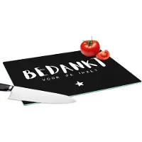 KitchenYeah Glazen Snijplank - 39x28 - Quotes - Bedankt voor je inzet - Collega - Spreuken - Snijplanken Glas