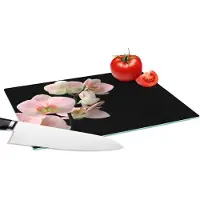 KitchenYeah Glazen Snijplank - 28x20 - Orchidee - Bloemen - Roze - Stilleven - Flora - Snijplanken Glas