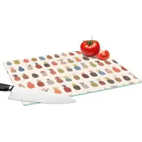 KitchenYeah Glazen Snijplank - 39x28 - Ananas - Regenboog - Retro - Fruit - Snijplanken Glas