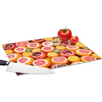 KitchenYeah Glazen Snijplank - 39x28 - Fruit - Citrus - Oranje - Snijplanken Glas