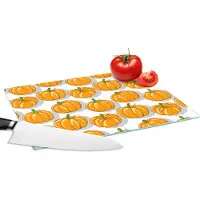 KitchenYeah Glazen Snijplank - 28x20 - Herfst - Pompoen - Patronen - Snijplanken Glas