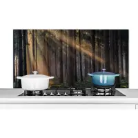 KitchenYeah - Spatscherm - Spatwand - Zonlicht - Gras - Groen - Keuken - Keuken decoratie - Spatscherm achterwand keuken - 120x60 cm - Keuken achterwand - Muurbeschermer